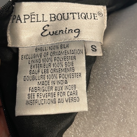 PAPELL BOUTIQUE Evening Black 100% Silk Top Beadwork & Sequins Vintage Size S - Picture 11 of 11